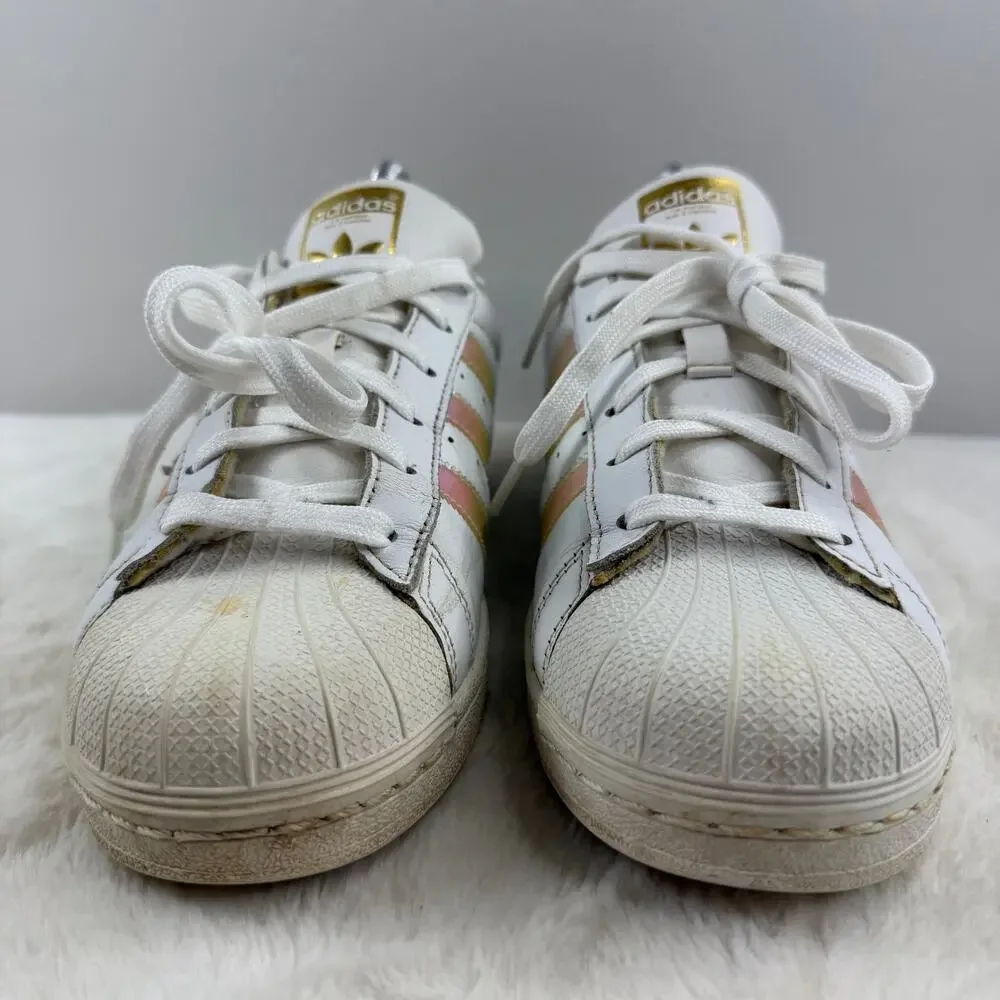 Adidas Superstar Low Youth White Iridescent Size 7
